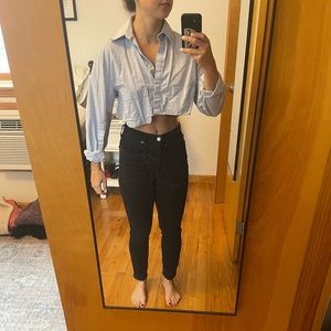 Zara cropped button down
